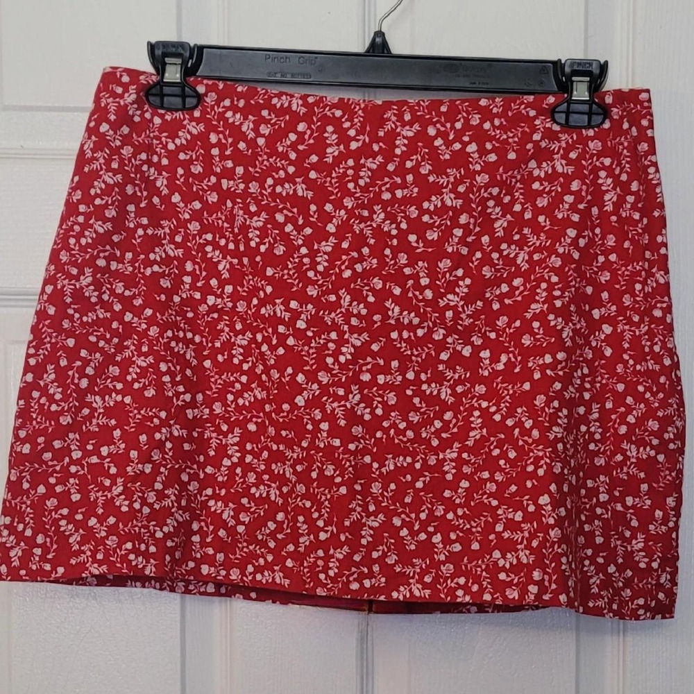 NWT LOFT Red Ditsy Floral Mini Skort Sz 12